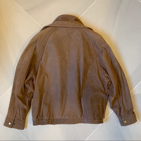 90’ Vintage Adventure Bound Leather Bomber Jacket - Picture 4 of 7